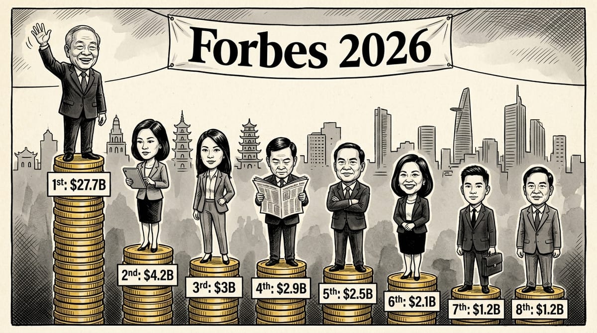 Vietnam Hits Record 8 Billionaires on Forbes Global List, With Three From the Vuong Family