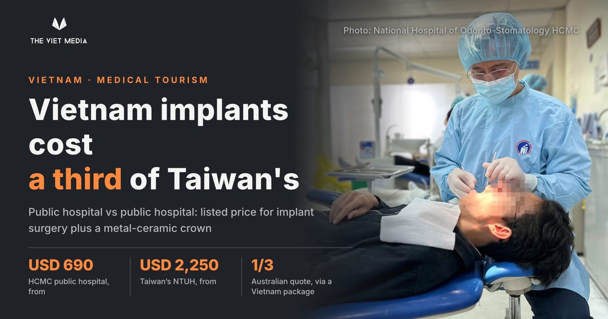 A Dental Implant in Vietnam Costs About a Third of What It Does in Taiwan