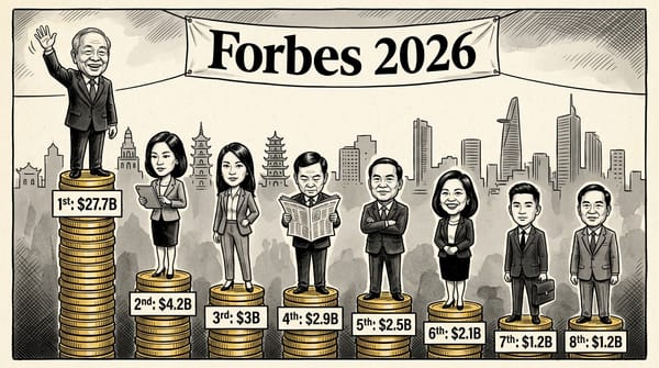 Vietnam Hits Record 8 Billionaires on Forbes Global List, With Three From the Vuong Family