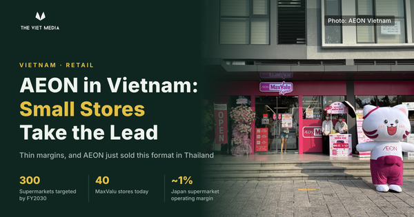 An AEON MaxValu small supermarket on the ground floor of an apartment building in Vietnam